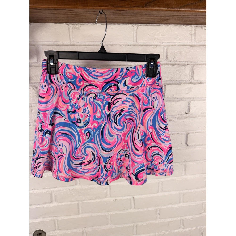 Preppy Lilly Pulitzer Luxletic XS Pink Blue Print Athletic Tennis Golf Skort